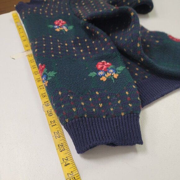 Vintage Susan Bristol Womens Wool Sweater Size 38 EU M US Crew Neck Cross Stitch - Picture 10 of 12